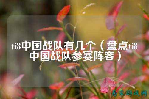 ti8中国战队有几个（盘点ti8中国战队参赛阵容）