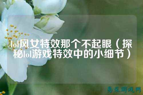 lol风女特效那个不起眼（探秘lol游戏特效中的小细节）