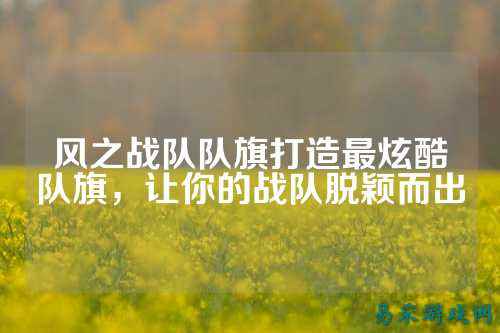 风之战队队旗打造最炫酷队旗，让你的战队脱颖而出