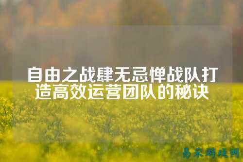 自由之战肆无忌惮战队打造高效运营团队的秘诀