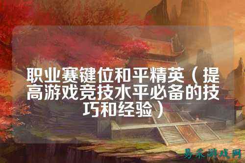 职业赛键位和平精英(提高游戏竞技水平必备的技巧和经验)