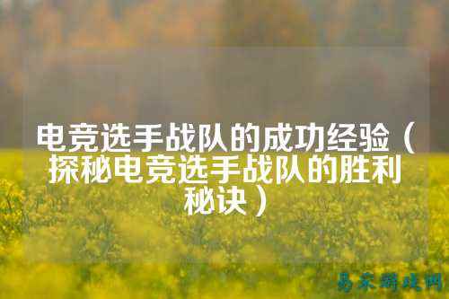 电竞选手战队的成功经验（探秘电竞选手战队的胜利秘诀）
