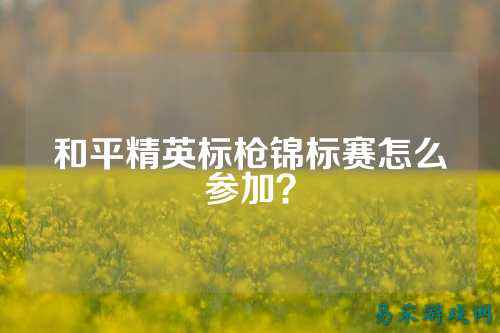 和平精英标枪锦标赛怎么参加?
