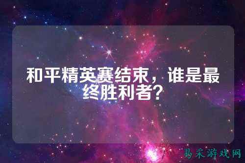 和平精英赛结束,谁是最终胜利者?