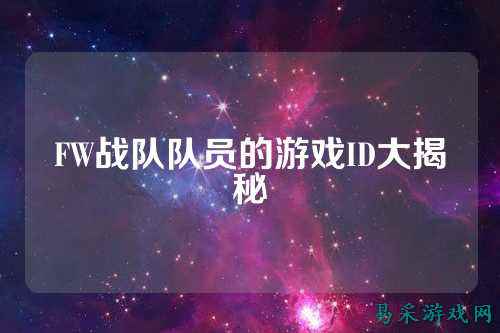 FW战队队员的游戏ID大揭秘