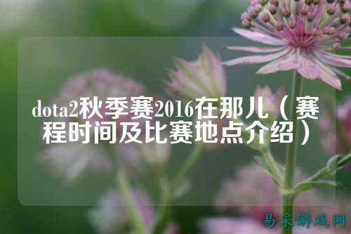 dota2秋季赛2016在那儿（赛程时间及比赛地点介绍）