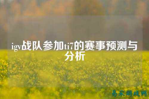 igv战队参加ti7的赛事预测与分析