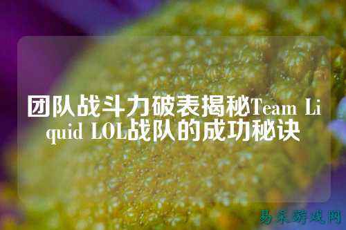 团队战斗力破表揭秘Team Liquid LOL战队的成功秘诀