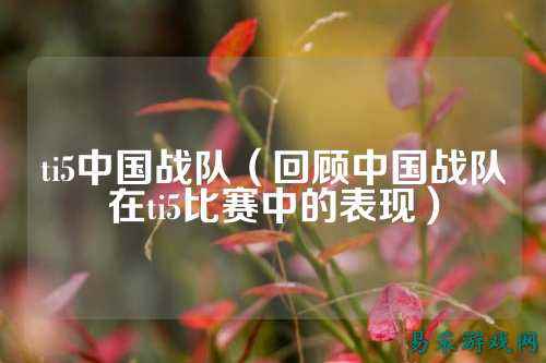 ti5中国战队（回顾中国战队在ti5比赛中的表现）