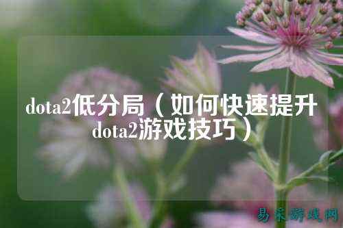 dota2低分局（如何快速提升dota2游戏技巧）