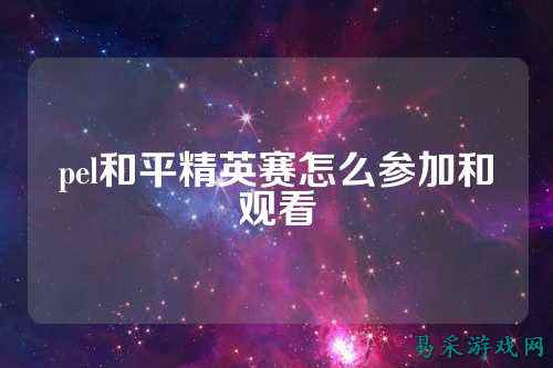 pel和平精英赛怎么参加和观看