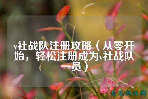 v社战队注册攻略（从零开始，轻松注册成为v社战队一员）