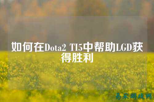 如何在Dota2 TI5中帮助LGD获得胜利