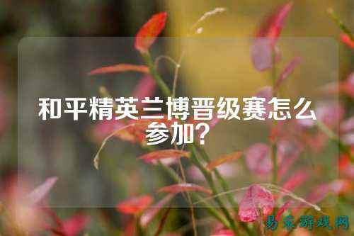 和平精英兰博晋级赛怎么参加?