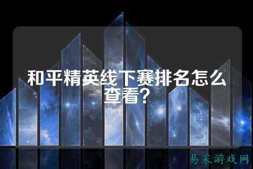 和平精英线下赛排名怎么查看?