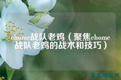 ehome战队老鸡（聚焦ehome战队老鸡的战术和技巧）