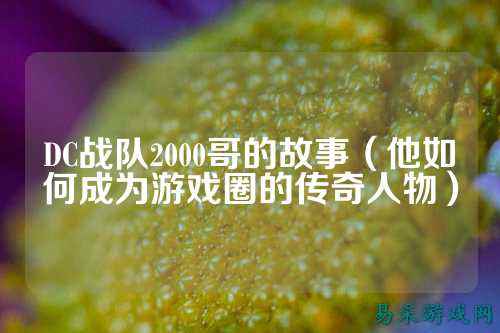 DC战队2000哥的故事（他如何成为游戏圈的传奇人物）