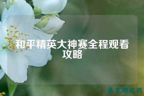 和平精英大神赛全程观看攻略
