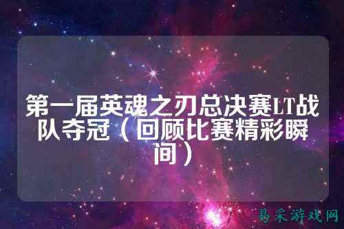 第一届英魂之刃总决赛LT战队夺冠（回顾比赛精彩瞬间）