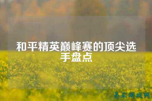 和平精英巅峰赛的顶尖选手盘点