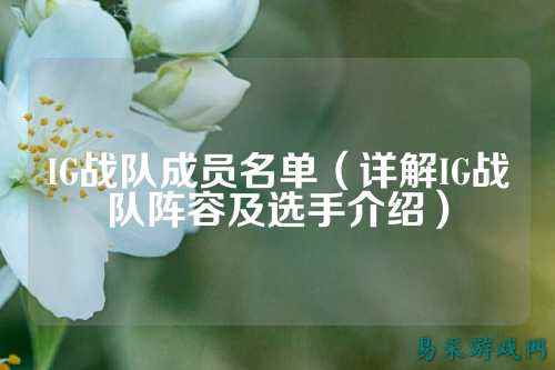 IG战队成员名单（详解IG战队阵容及选手介绍）
