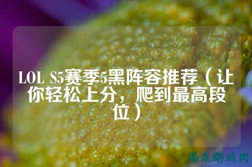 LOL S5赛季5黑阵容推荐(让你轻松上分,爬到最高段位)