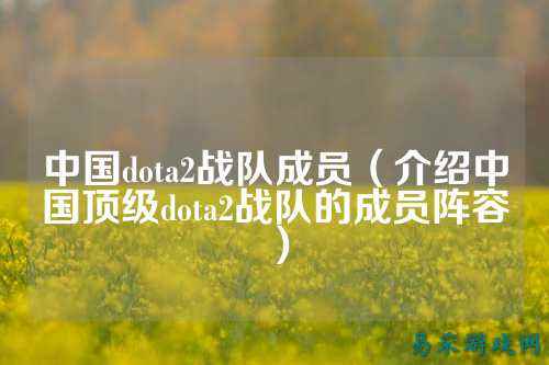 中国dota2战队成员（介绍中国顶级dota2战队的成员阵容）
