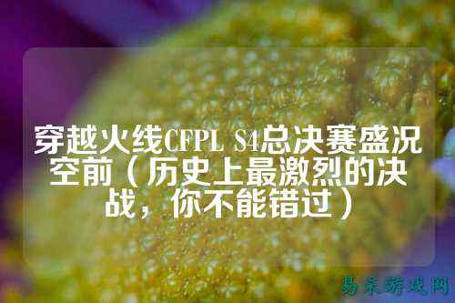穿越火线CFPL S4总决赛盛况空前(历史上最激烈的决战,你不能错过)