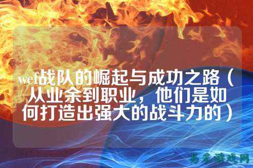 wef战队的崛起与成功之路（从业余到职业，他们是如何打造出强大的战斗力的）
