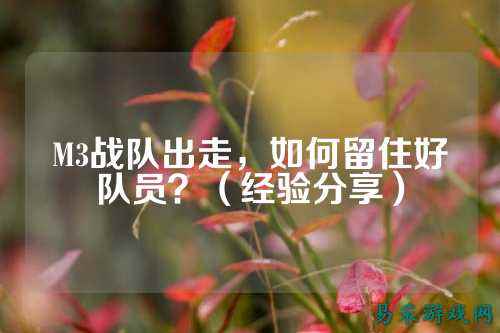 M3战队出走，如何留住好队员？（经验分享）
