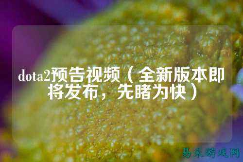 dota2预告视频(全新版本即将发布,先睹为快)