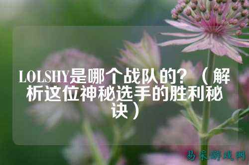 LOLSHY是哪个战队的？（解析这位神秘选手的胜利秘诀）