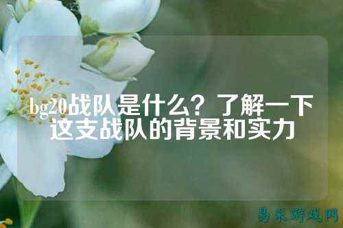bg20战队是什么？了解一下这支战队的背景和实力
