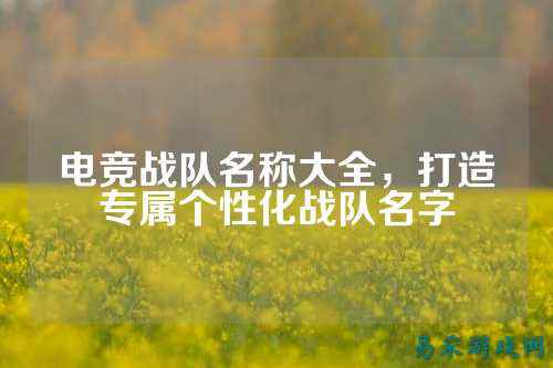 电竞战队名称大全，打造专属个性化战队名字