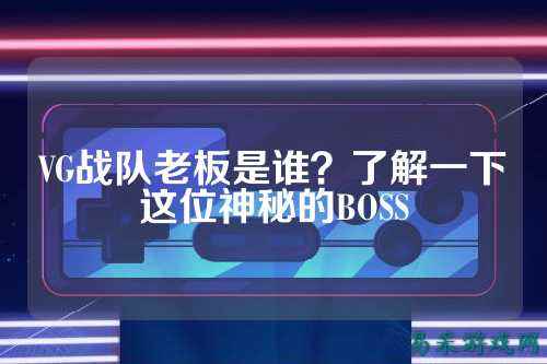 VG战队老板是谁？了解一下这位神秘的BOSS