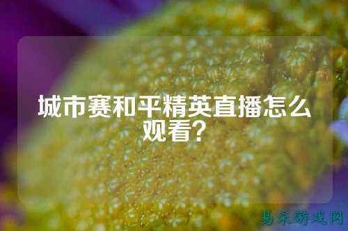城市赛和平精英直播怎么观看？