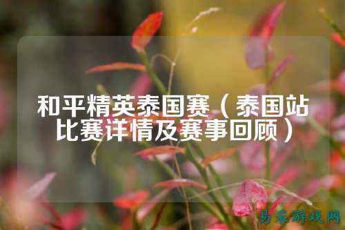 和平精英泰国赛（泰国站比赛详情及赛事回顾）