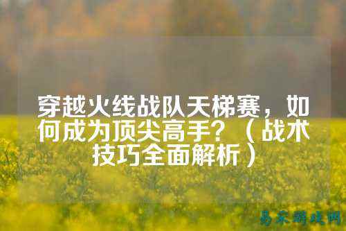穿越火线战队天梯赛，如何成为顶尖高手？（战术技巧全面解析）