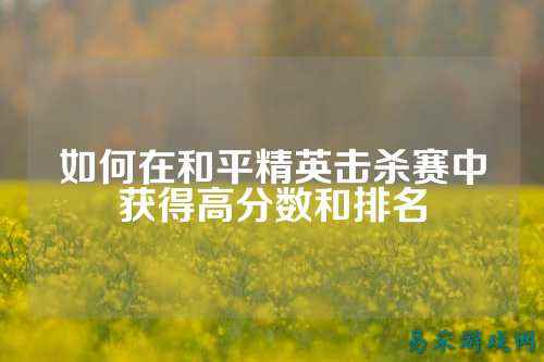 如何在和平精英击杀赛中获得高分数和排名