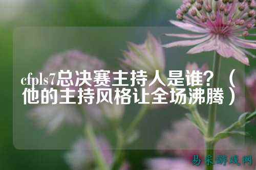 cfpls7总决赛主持人是谁?(他的主持风格让全场沸腾)