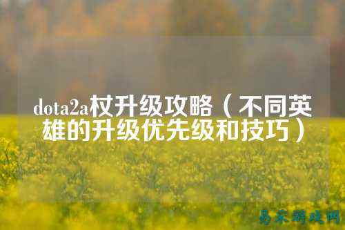 dota2a杖升级攻略(不同英雄的升级优先级和技巧)