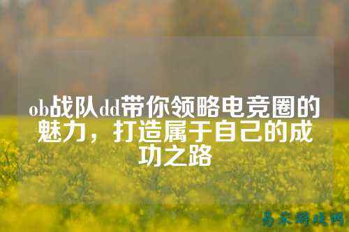 ob战队dd带你领略电竞圈的魅力,打造属于自己的成功之路
