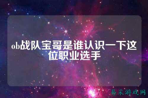 ob战队宝哥是谁认识一下这位职业选手