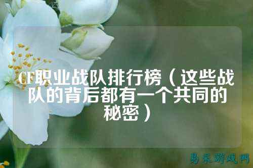 CF职业战队排行榜(这些战队的背后都有一个共同的秘密)