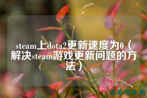 steam上dota2更新速度为0（解决steam游戏更新问题的方法）
