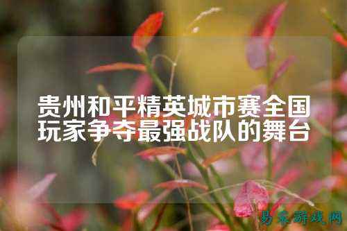 贵州和平精英城市赛全国玩家争夺最强战队的舞台