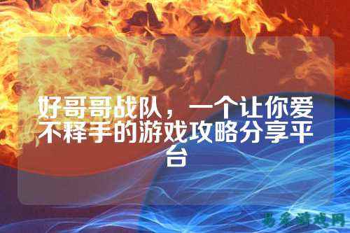 好哥哥战队，一个让你爱不释手的游戏攻略分享平台