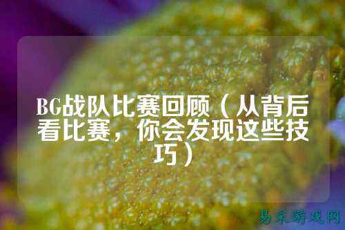 BG战队比赛回顾（从背后看比赛，你会发现这些技巧）