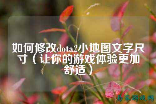 如何修改dota2小地图文字尺寸（让你的游戏体验更加舒适）