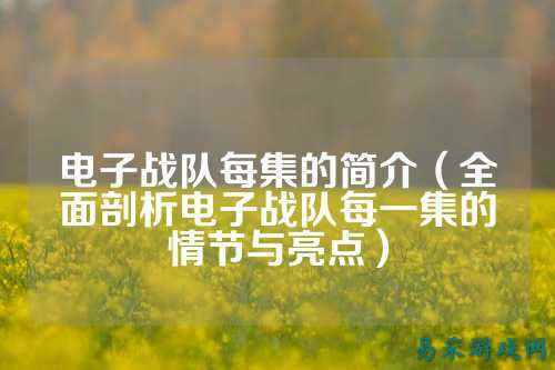 电子战队每集的简介(全面剖析电子战队每一集的情节与亮点)